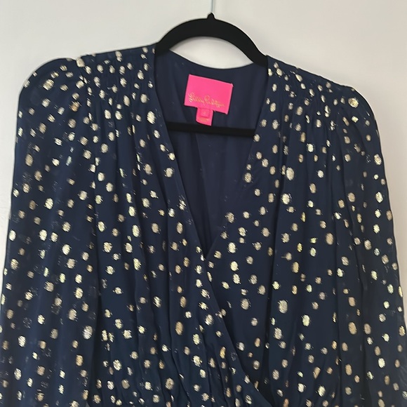 Lilly Pulitzer Navy Clip Dot Dress - Picture 2 of 5